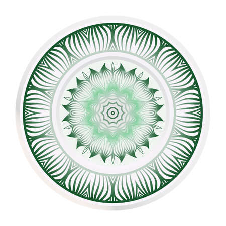 Creative round border and floral mandala ornament. Vector illustration.のイラスト素材
