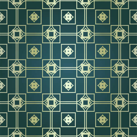 Art-deco vintage seamless geometric pattern. Vector illustration. Royald color.のイラスト素材