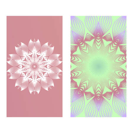 Two card with spring floral ornament. Vector illustration. For invitation.のイラスト素材