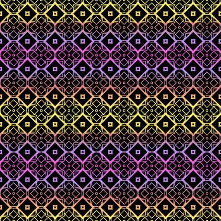 Color seamless geometric pattern with dark background. Vector illustration.のイラスト素材