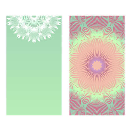 Two card with spring floral ornament. Vector illustration. For invitation.のイラスト素材