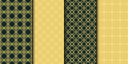 Set of 4 geometric seamless geometric pattern. Modern design. Vector illustration.のイラスト素材
