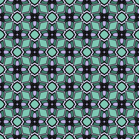 Color decorative seamless pattern with geometric ornamnet. Vector illustration.のイラスト素材