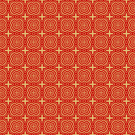 Repeating Geometric Pattern with Triangle, Zig Zag. Vector Background, Texture. For Design Invitation, Interior Wallpaper, Cover Card, Technologic Design. rED GOLD COLORのイラスト素材