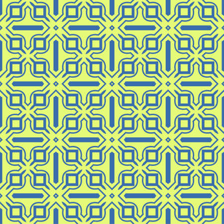 Seamless Pattern With Abstract Geometric Style. Repeating Sample Figure And Line. Vector illustration. Blue, light green color.のイラスト素材