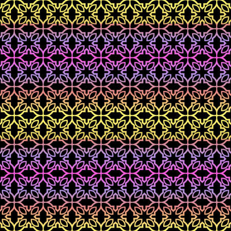 Color seamless geometric pattern with dark background. Vector illustration.のイラスト素材