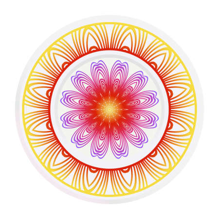 floral ornament plate for wall desight. vector illustration.のイラスト素材