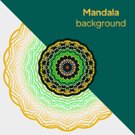 Vector mandala floral background for greeting invitation card, design element. Place for text.のイラスト素材