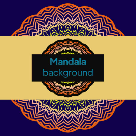 Vintage Invitation card with Mandala pattern. Beautiful Ornament. Vector illustration.のイラスト素材