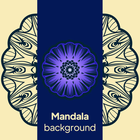 Ethnic Mandala ornament. Templates with mandalas. Vector illustration for congratulation or invitation.のイラスト素材