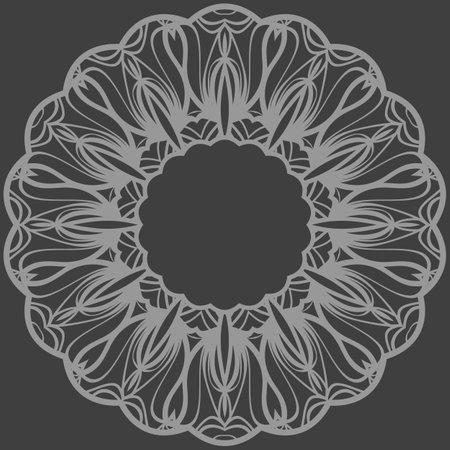 decorative round border with floral ornament. vector illustrationのイラスト素材
