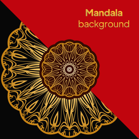 Vintage Invitation card with Mandala pattern. Beautiful Ornament. Vector illustration.のイラスト素材