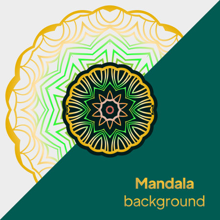 Sacred oriental mandala. color floral ornament. Abstract shapes in Asian style. Vector Illustration.のイラスト素材