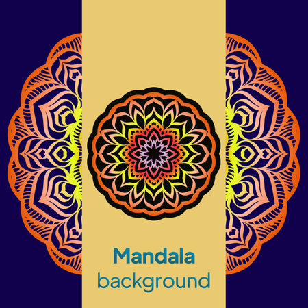 Invitation or wedding card with mandala. Template of Business card, greeting card, Gift voucher. Vector illustration.のイラスト素材