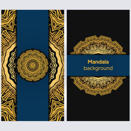 luxury color background with mandala pattern, ornament elegant invitation wedding card, invite, backdrop cover banner. vector illustrationのイラスト素材