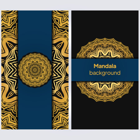 Vintage Card With Patterns Of The Mandala. Floral Ornaments. Islam, Arabic, Indian, Ottoman Motifs. Template For Flyer Or Invitation Card Design. Vector Illustration.のイラスト素材