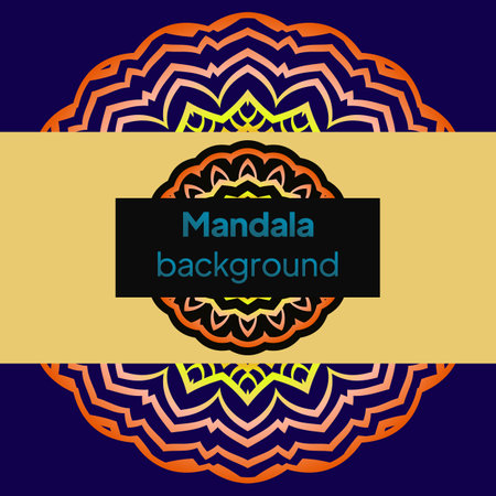 Vector mandala floral background for greeting invitation card, design element. Place for text.のイラスト素材