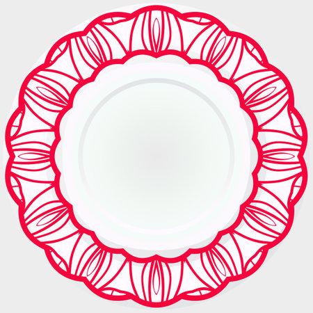 Round rosette with flower mandala. circle floral ornament. decorative vector illustration.のイラスト素材