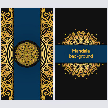 Vector mandala floral background for greeting invitation card, design element. Place for text.のイラスト素材