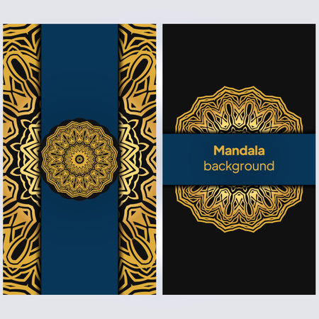 Invitation Or Card Template With Floral Mandala Pattern. Decorative Background For Wedding, Greeting Cards, Birthday Invitation. Vectorのイラスト素材