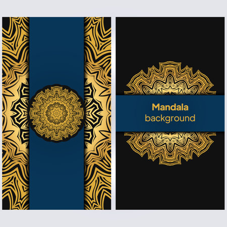Background with lace mandala ornament. Template greeting card design. Decoration elements for design invitation, wedding cards, greeting cards. Vectorのイラスト素材