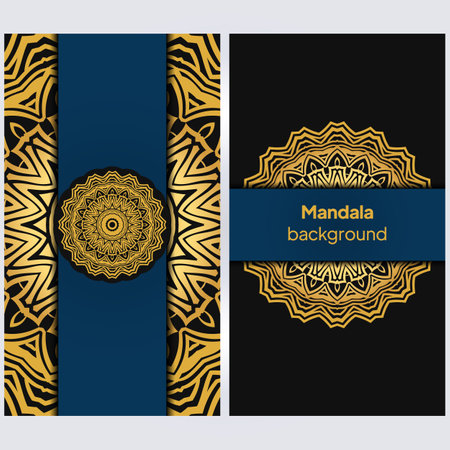 Flyer pages Ornament Illustration Concept with Mandala. Vintage Art Indian, Magazine. Vector Decorative Layout Design. Vectorのイラスト素材