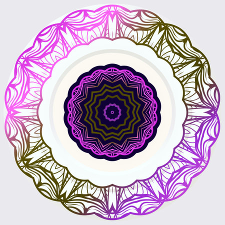 Pattern of mandala. illustration. Modern Decorative floral color mandala. Decorative Cicle ornament. Floral designのイラスト素材