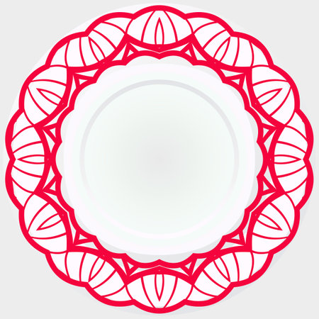 Handdrawn Pattern With Round Floral Ornament. Vector Illustration. For Coloring Book, Greeting Card, Invitation, Tattoo. Anti-Stress Therapy Patternのイラスト素材