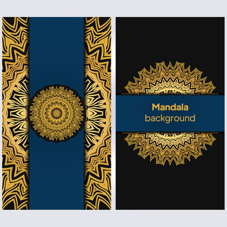 Vintage Card With Patterns Of The Mandala. Floral Ornaments. Islam, Arabic, Indian, Ottoman Motifs. Template For Flyer Or Invitation Card Design. Vector Illustration.のイラスト素材