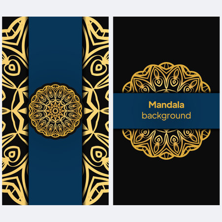 Vintage Card With Patterns Of The Mandala. Floral Ornaments. Islam, Arabic, Indian, Ottoman Motifs. Template For Flyer Or Invitation Card Design. Vector Illustration.のイラスト素材
