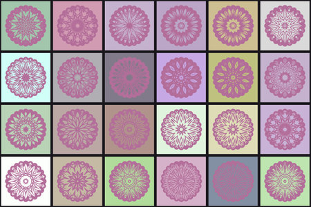Mosaic with Luxury ornamental mandala design. Vector templateのイラスト素材