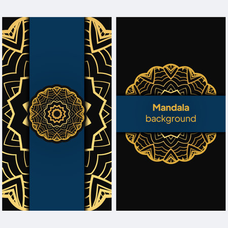 Design Vintage Cards With Floral Mandala Pattern And Ornaments. Vector Illustatration.のイラスト素材