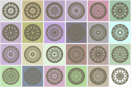 Mosaic with Luxury ornamental mandala design. Vector templateのイラスト素材