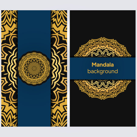Vintage Card With Patterns Of The Mandala. Floral Ornaments. Islam, Arabic, Indian, Ottoman Motifs. Template For Flyer Or Invitation Card Design. Vector Illustration.のイラスト素材