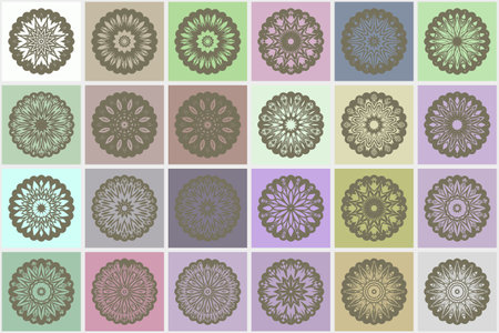 Mosaic with Luxury ornamental mandala design. Vector templateのイラスト素材