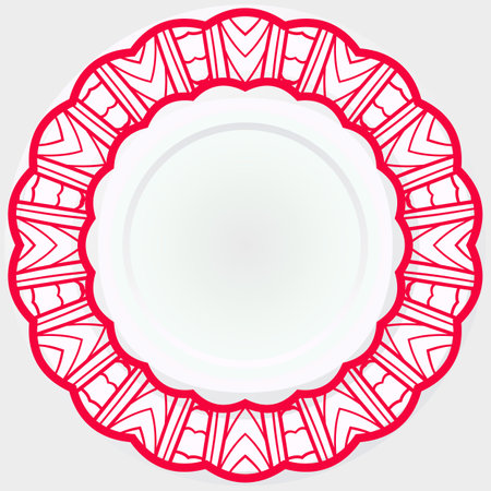 Handdrawn Pattern With Round Floral Ornament. Vector Illustration. For Coloring Book, Greeting Card, Invitation, Tattoo. Anti-Stress Therapy Patternのイラスト素材