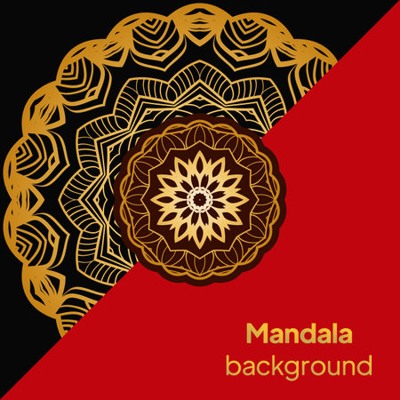 Invitation Or Card Template With Floral Mandala Pattern. Decorative Background For Wedding, Greeting Cards, Birthday Invitation. Vectorのイラスト素材