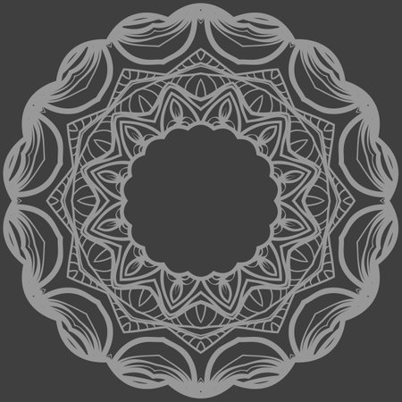 Decorative Cicle Ornament. Floral Design. Vector Illustration.のイラスト素材