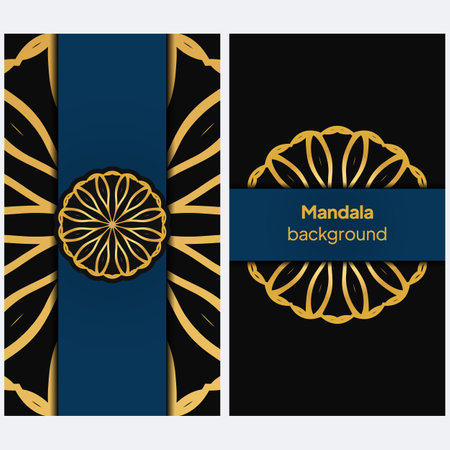 Invitation or Card template with floral mandala pattern. Decorative background for Wedding, greeting cards, Birthday Invitation. Vectorのイラスト素材