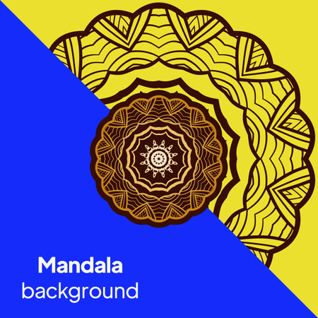 Invitation or wedding card with mandala. Template of Business card, greeting card, Gift voucher. Vector illustration.のイラスト素材