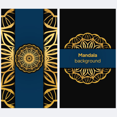 luxury color background with mandala pattern, ornament elegant invitation wedding card, invite, backdrop cover banner. vector illustrationのイラスト素材