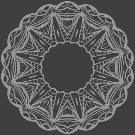 Decorative Cicle Ornament. Floral Design. Vector Illustration.のイラスト素材