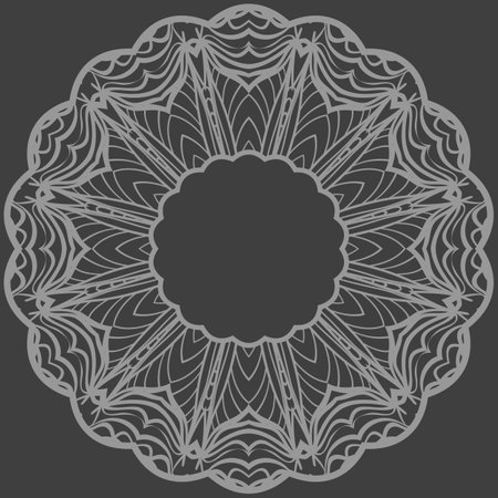Modern Decorative Floral Rosette. Decorative Cicle Ornament. Floral Design. Vector Illustration.のイラスト素材