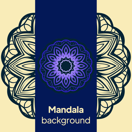 template with floral frame pattern. For business card, fitness center, meditation class. vECTORのイラスト素材