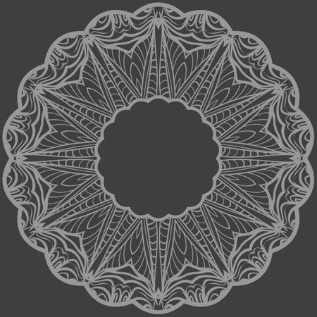 Modern Decorative Floral Rosette. Decorative Cicle Ornament. Floral Design. Vector Illustration.のイラスト素材