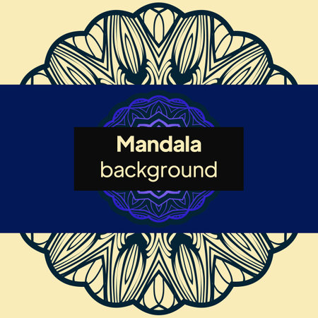 Invitation or wedding card with mandala. Template of Business card, greeting card, Gift voucher. Vector illustration.のイラスト素材