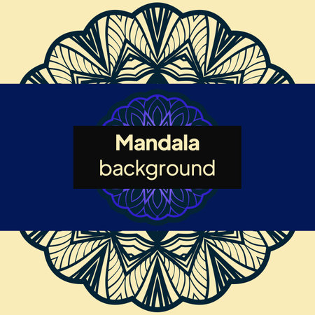 Vector mandala floral background for greeting invitation card, design element. Place for text.のイラスト素材
