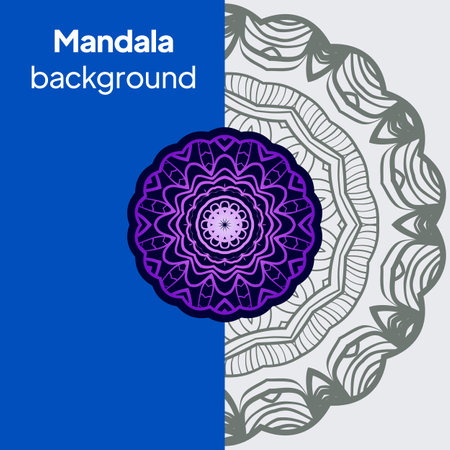 Vintage Invitation card with Mandala pattern. Beautiful Ornament. Vector illustration.のイラスト素材
