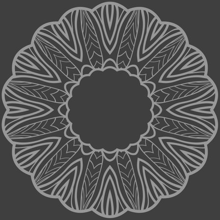 decorative round border with floral ornament. vector illustrationのイラスト素材
