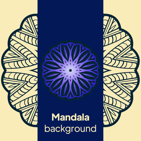 template with floral frame pattern. For business card, fitness center, meditation class. vECTORのイラスト素材